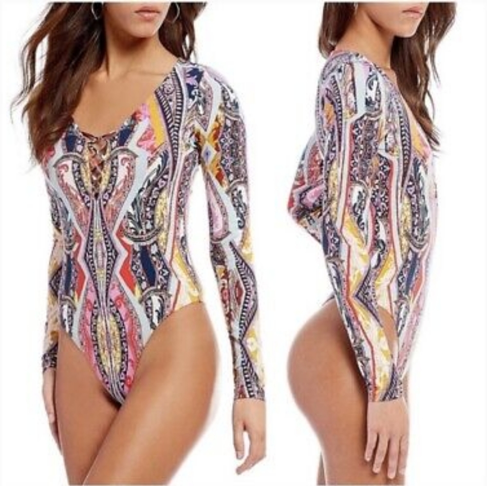 Free People Paisley Body suit